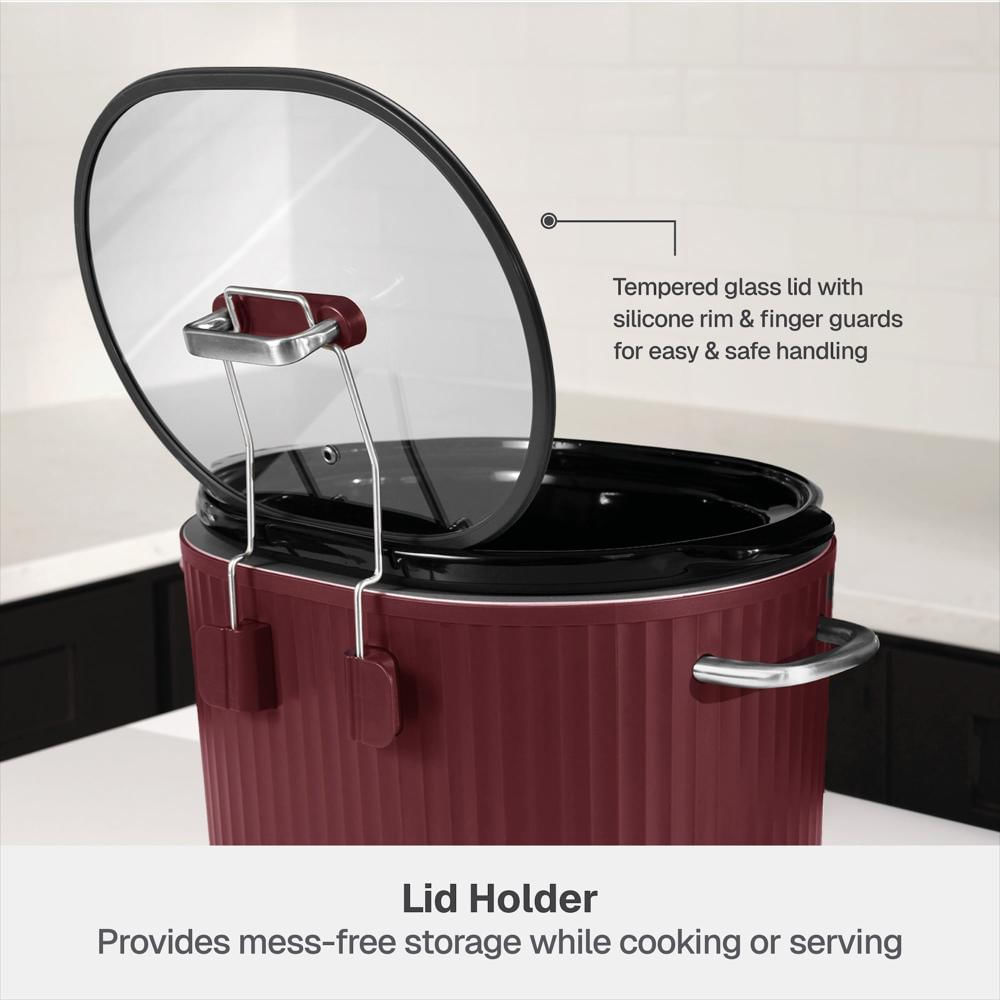 Olla De Cocción Lenta Thyme & Table 6Qt Programable Color Cabernet img #5
