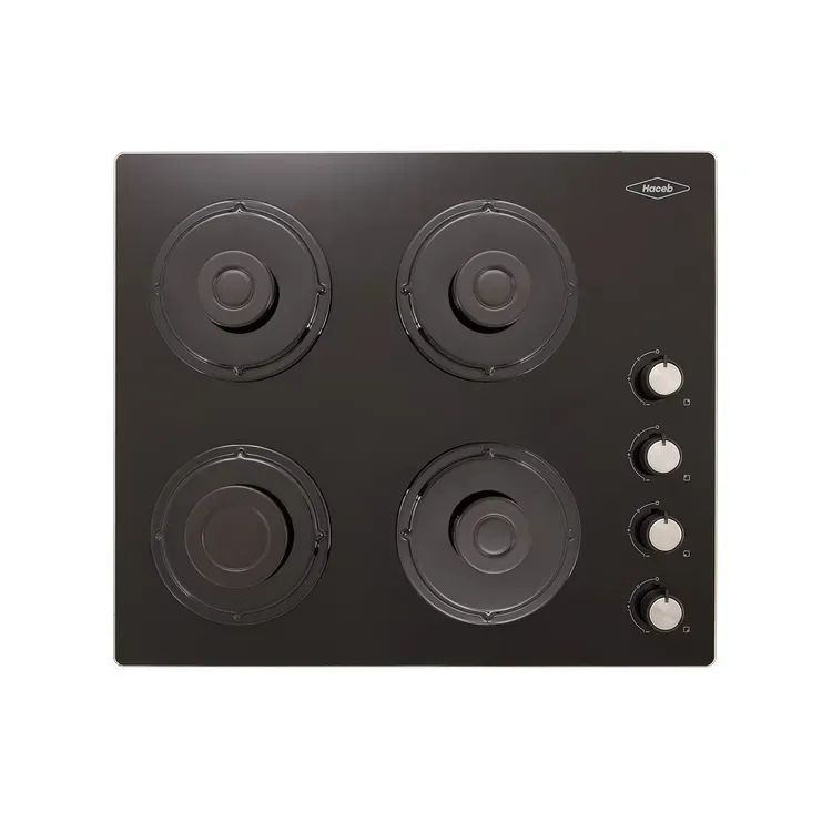 Estufa de Empotrar Haceb 4 Puestos 60x51 cm Gas Natural Cristal Negra img #4