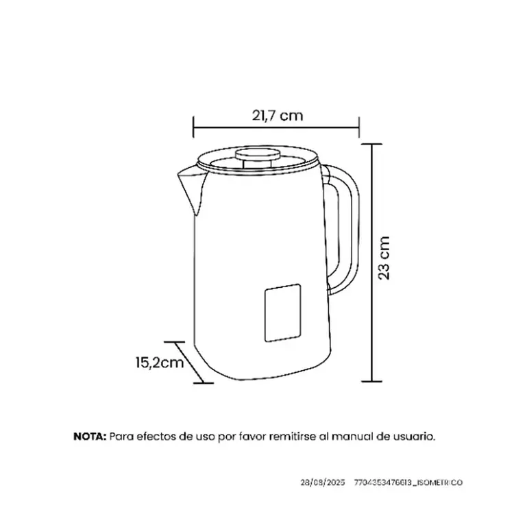 Hervidor de Agua e Infusor Eléctrico Haceb Jarra de Vidrio img #2
