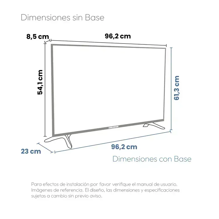 Televisor Challenger 43" Pulgadas 108 cm 43KG90 FHD LED Smart TV Google + Barra de Sonido Challenger 30W SB30Y Negro img #3