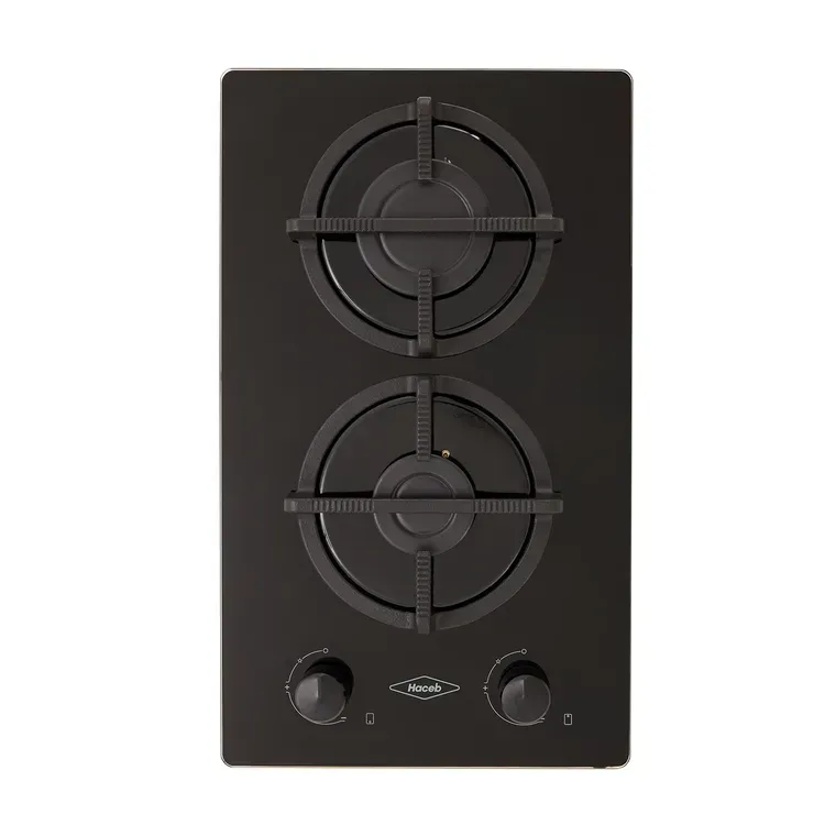 Estufa de Empotrar Haceb 2 Puestos 30 cm Gas Natural Cristal Negra img #1
