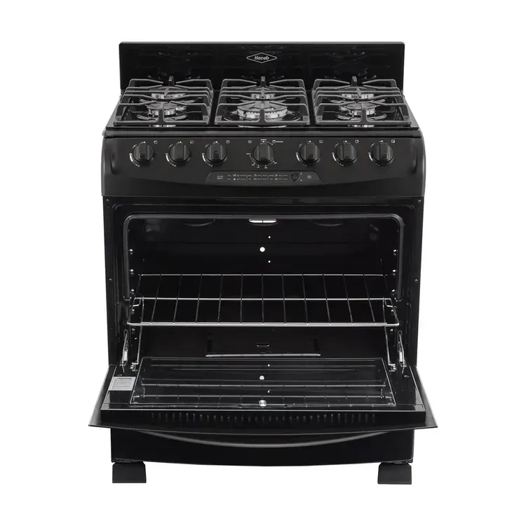 Estufa de Piso Haceb 6 puestos 76 cm Gas Propano Cristal Negra img #3