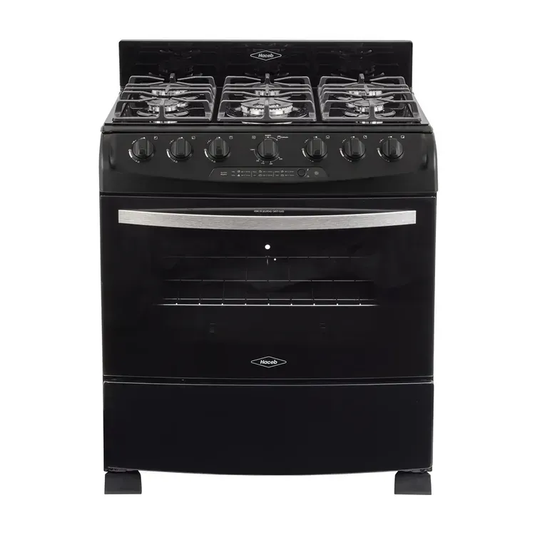 Estufa de Piso Haceb 6 puestos 76 cm Gas Propano Cristal Negra img #1