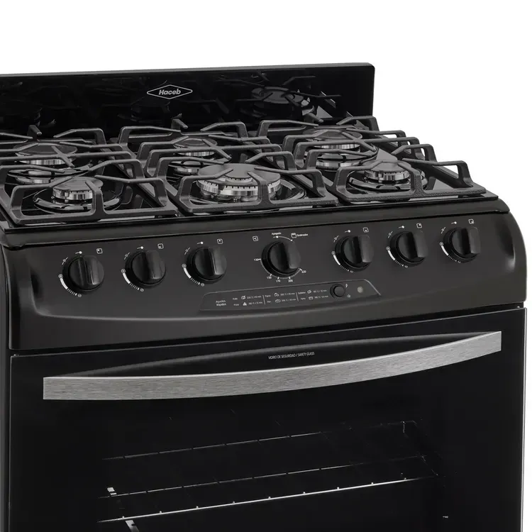 Estufa de Piso Haceb 6 puestos 76 cm Gas Propano Cristal Negra img #6
