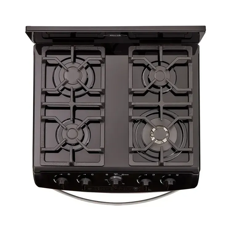 Estufa de Piso Haceb 4 Puestos 60 cm Horno Gas Propano Cristal Negra img #4