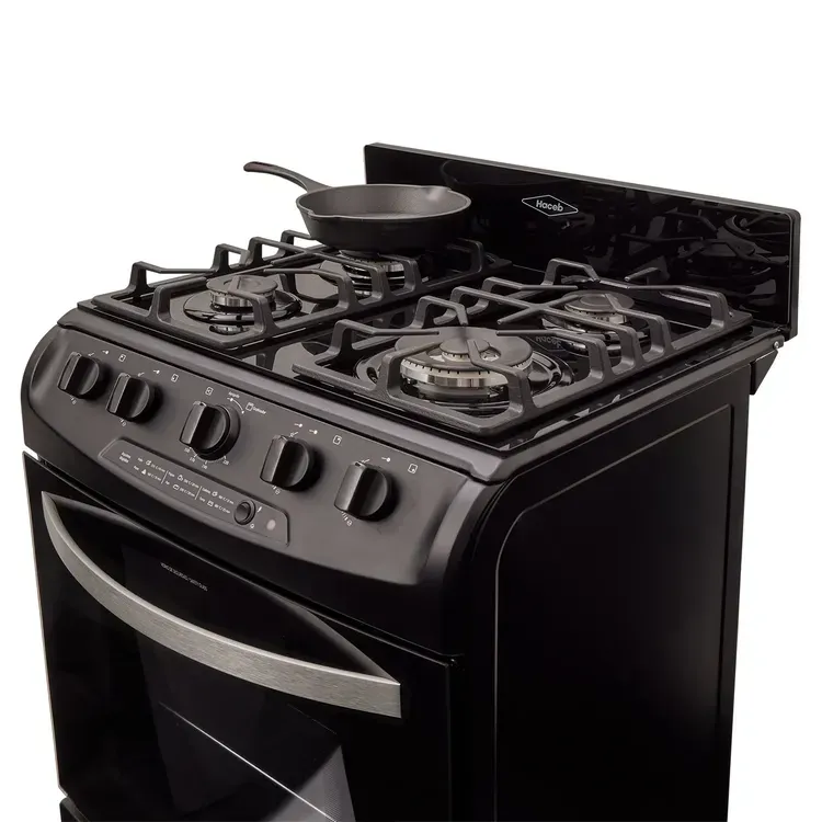 Estufa de Piso Haceb 4 Puestos 60 cm Horno Gas Propano Cristal Negra img #6