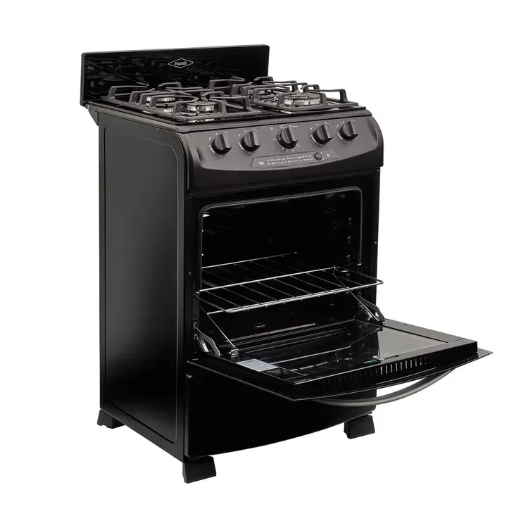 Estufa de Piso Haceb 4 Puestos 60 cm Horno Gas Propano Cristal Negra img #8