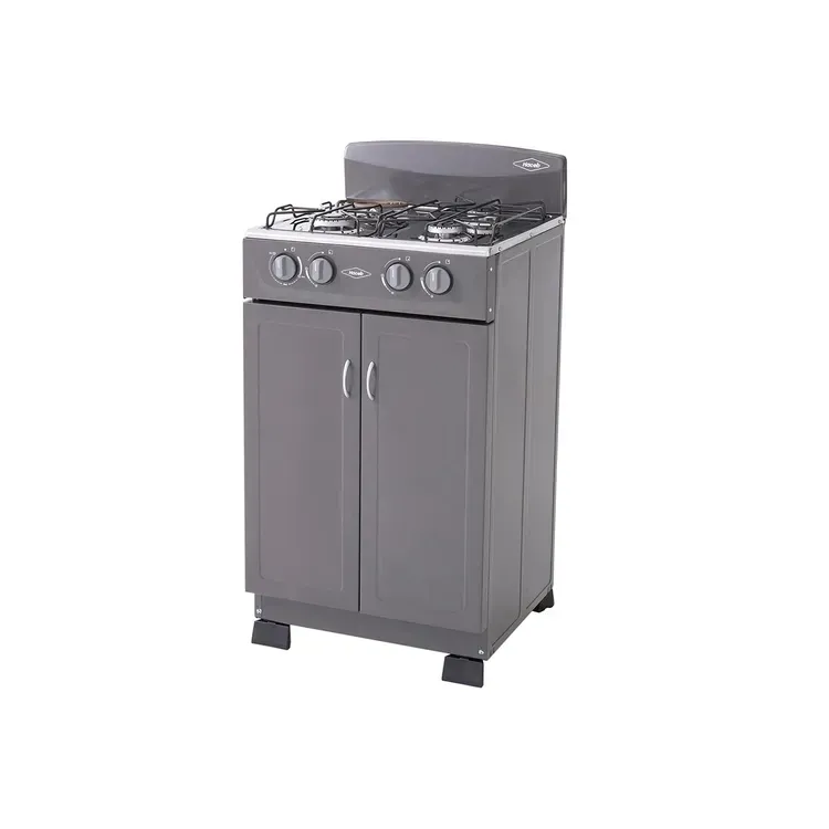 Estufa de Piso Haceb 4 Puestos 3x1 Gas Propano Mixta Gabinete Plata img #3