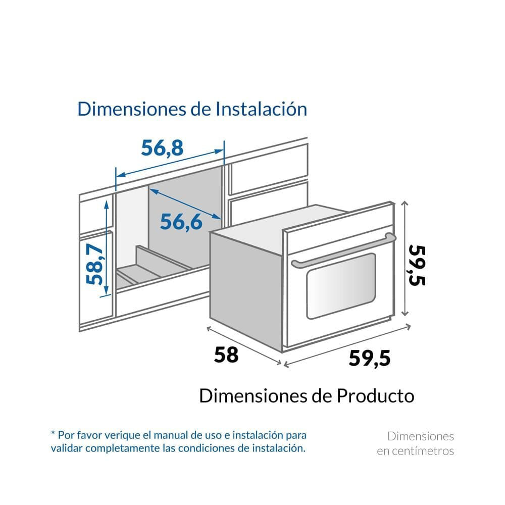 Horno de Empotrar Challenger 60 cm Eléctrico 120V HE 2750 Inox img #2