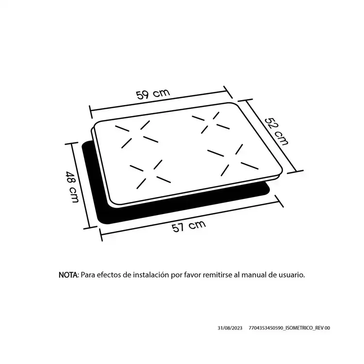 Estufa de Emportar Haceb 4 Puestos 60 cm Eléctrica Inducción 220V Negra img #3