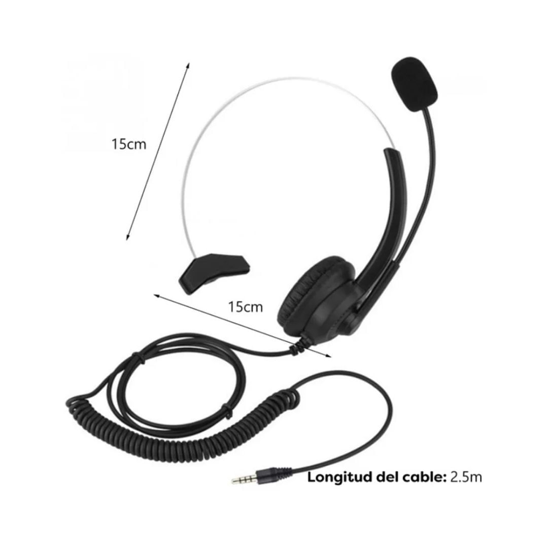 Auriculares Mono De Tráfico Tipo Callcenter 3.5 Mm 40020 img #4