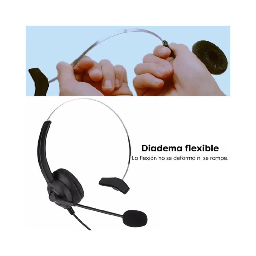 Auriculares Mono De Tráfico Tipo Callcenter 3.5 Mm 40020 img #3