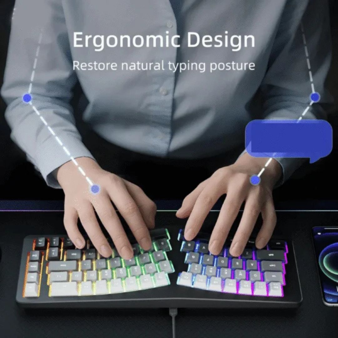 Teclado Gamer Ergonómico Rgb - Alámbrico 57092 img #9