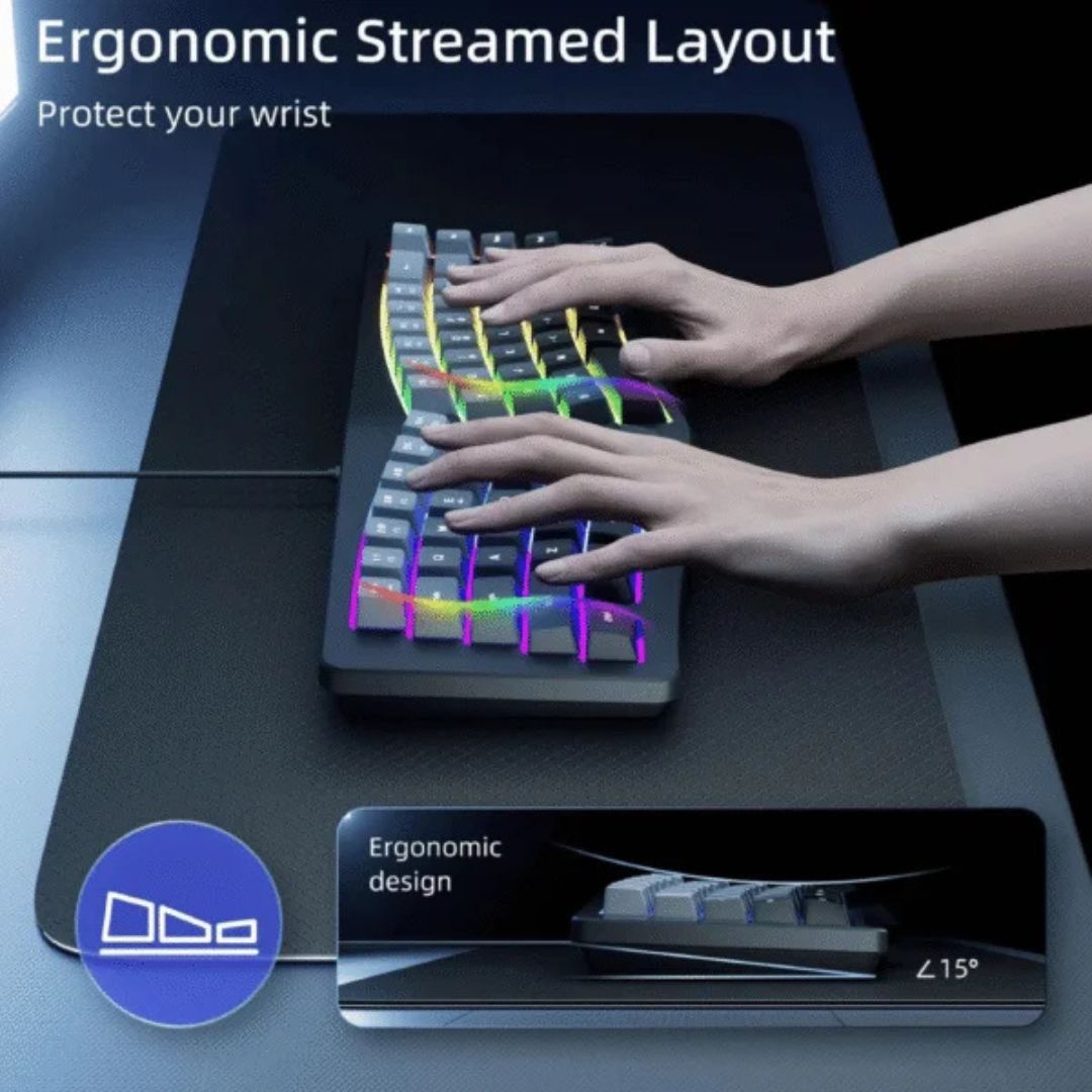 Teclado Gamer Ergonómico Rgb - Alámbrico 57092 img #8