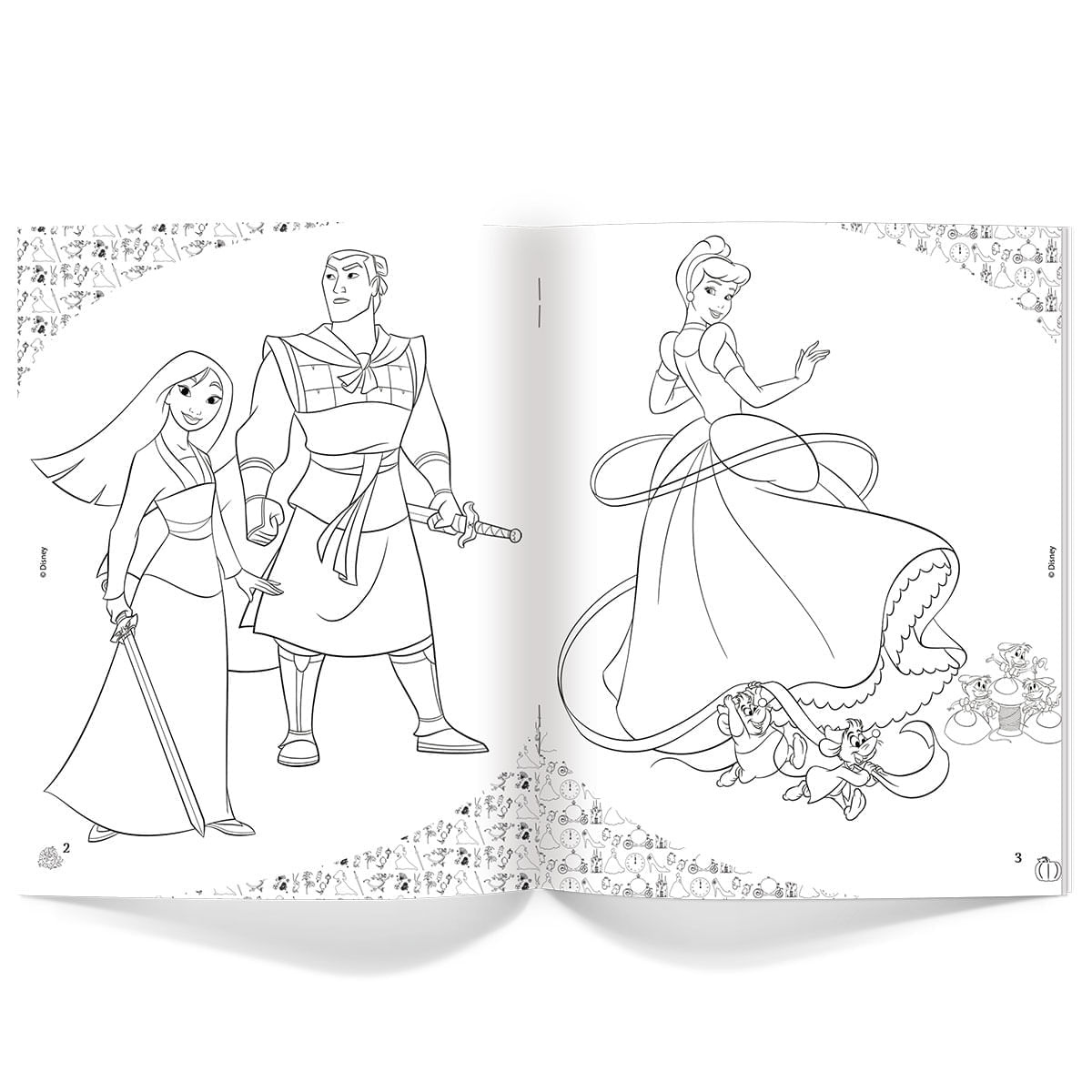 Libro para Colorear 16 pags. Princesas - Bella, Mulan y Mérida img #2