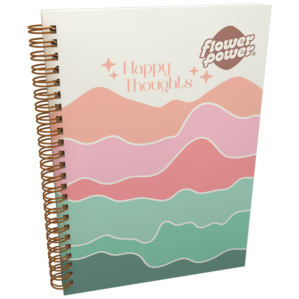 Cuaderno Argollado Pasta Dura  Flower Power Happy Thoughts img #1