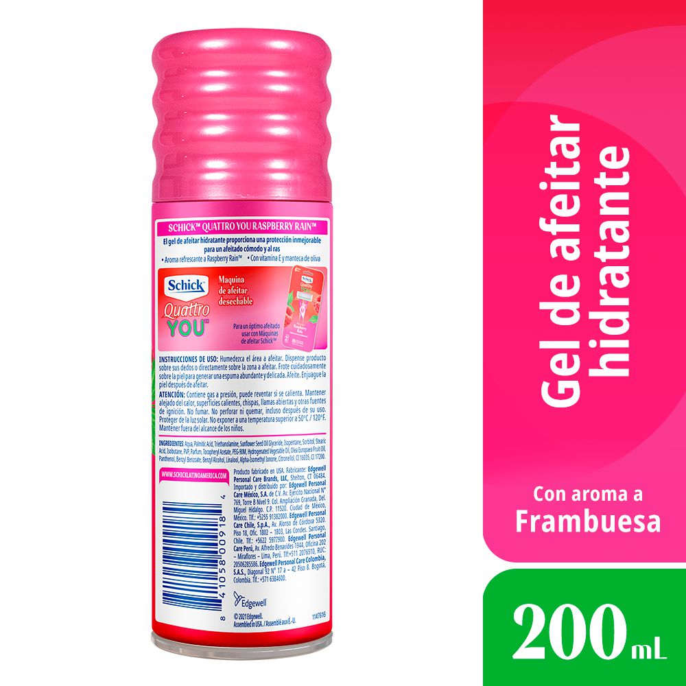 Gel de afeitar SCHICK quattro you raspberry rain (200  ml) img #2