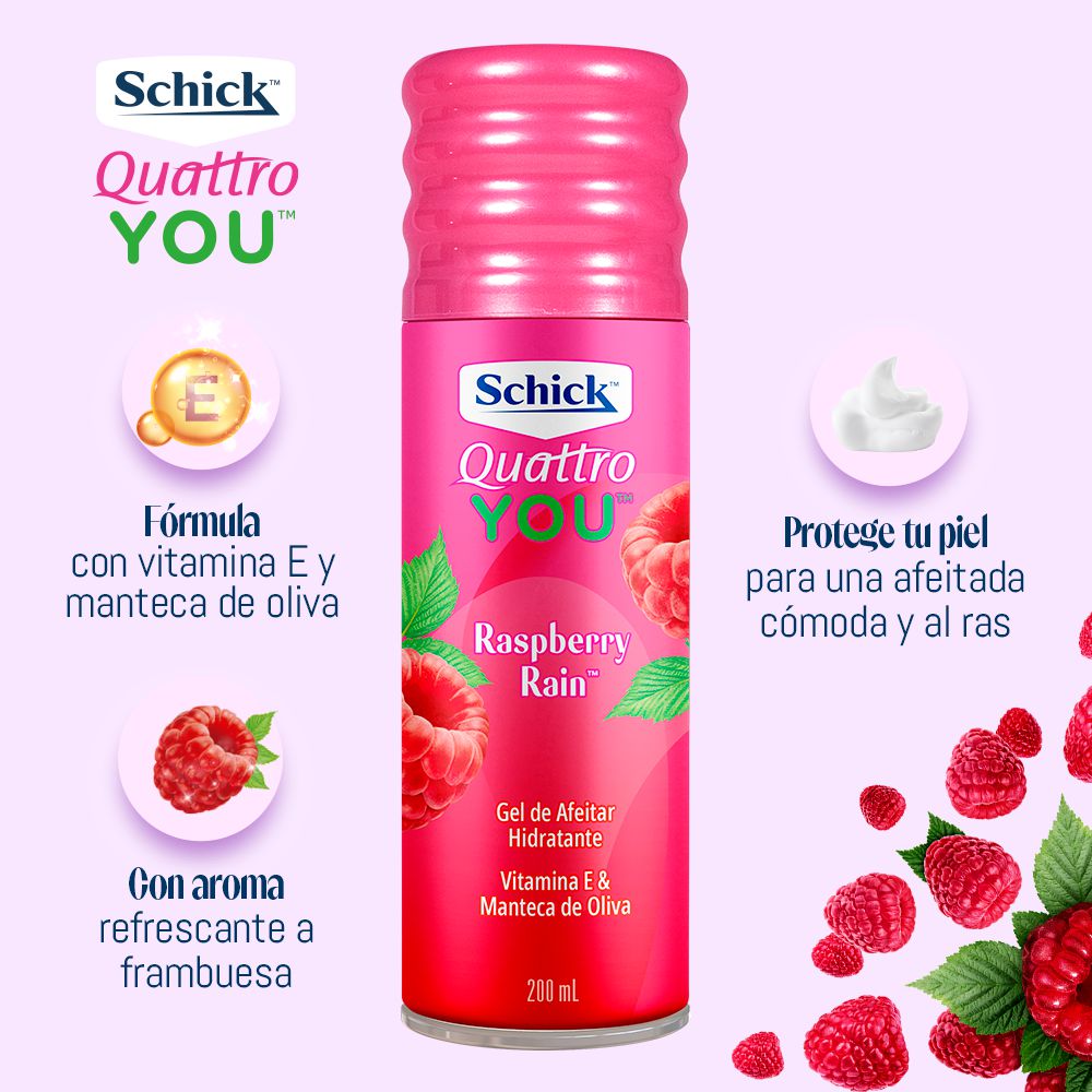 Gel de afeitar SCHICK quattro you raspberry rain (200  ml) img #3