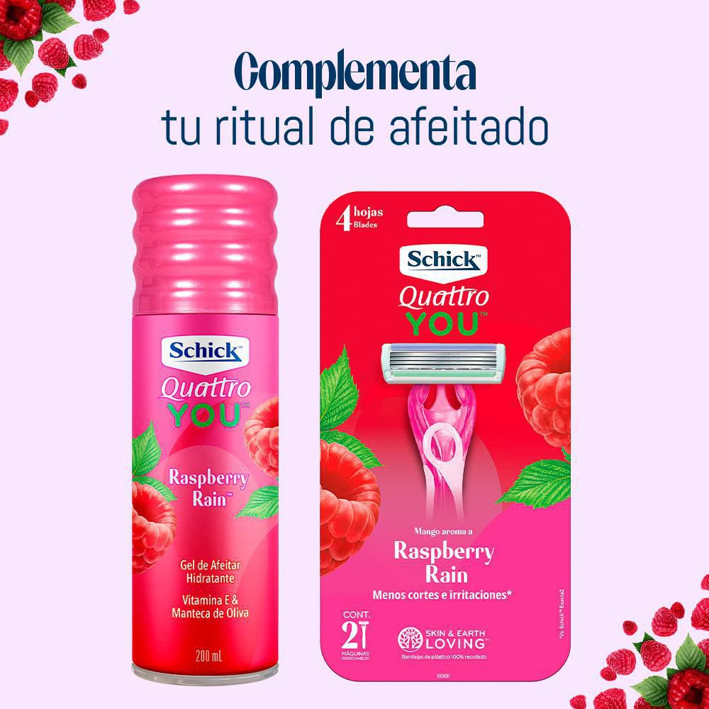 Gel de afeitar SCHICK quattro you raspberry rain (200  ml) img #4