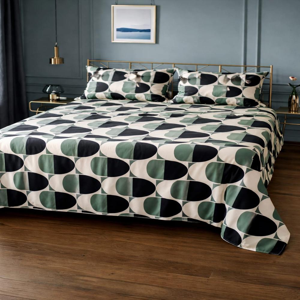Juego De Sabanas Cama Doble Verde Eclipse img #1