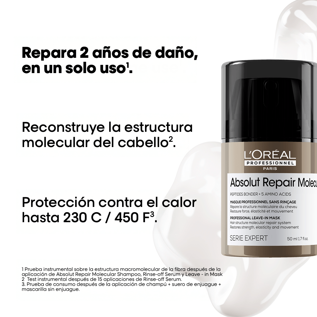 Mini Mascarilla Reparadora Leave-in Absolut Repair Molecular - Loreal professionnel img #2
