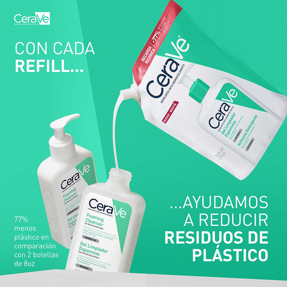 Refill Gel Limpiador Espumoso Para Piel Normal A Grasa - CeraVe img #2