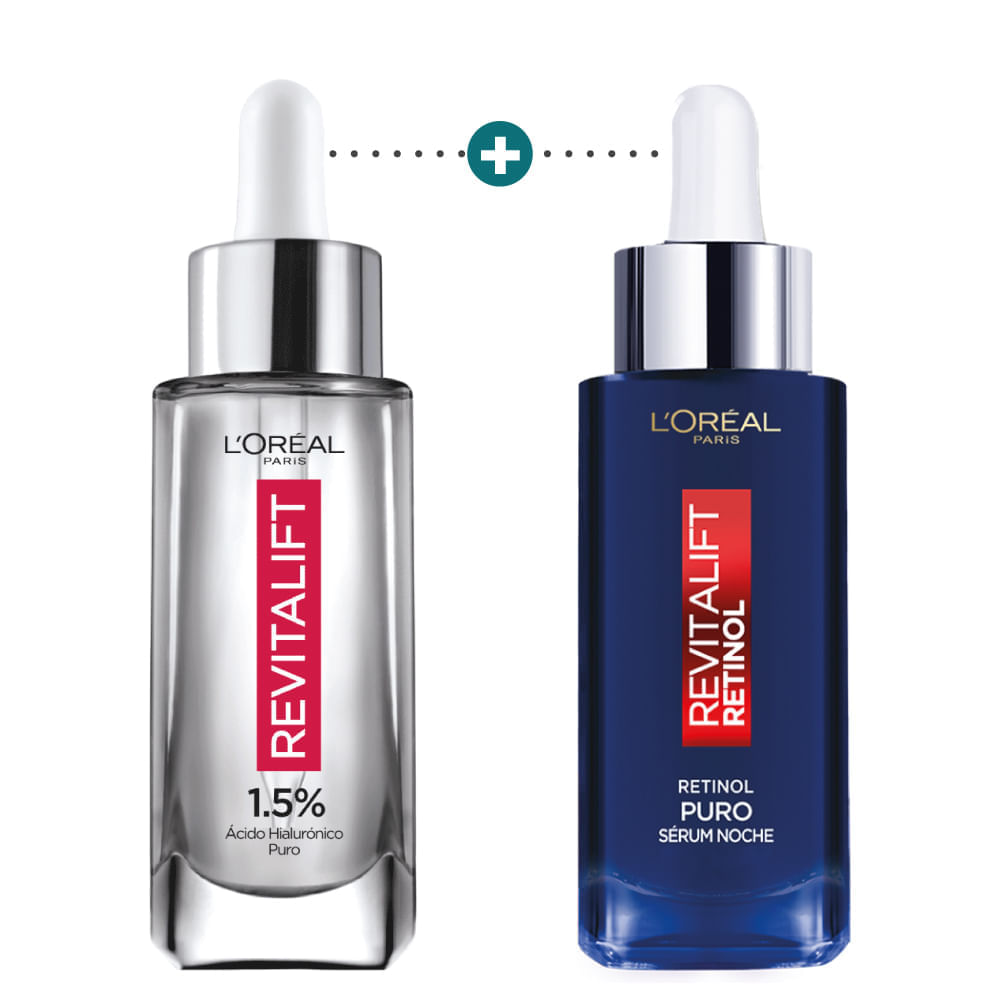 Kit LOreal Paris Serum Rostro Ácido Hialurónico + Serum Rostro Retinol img #1