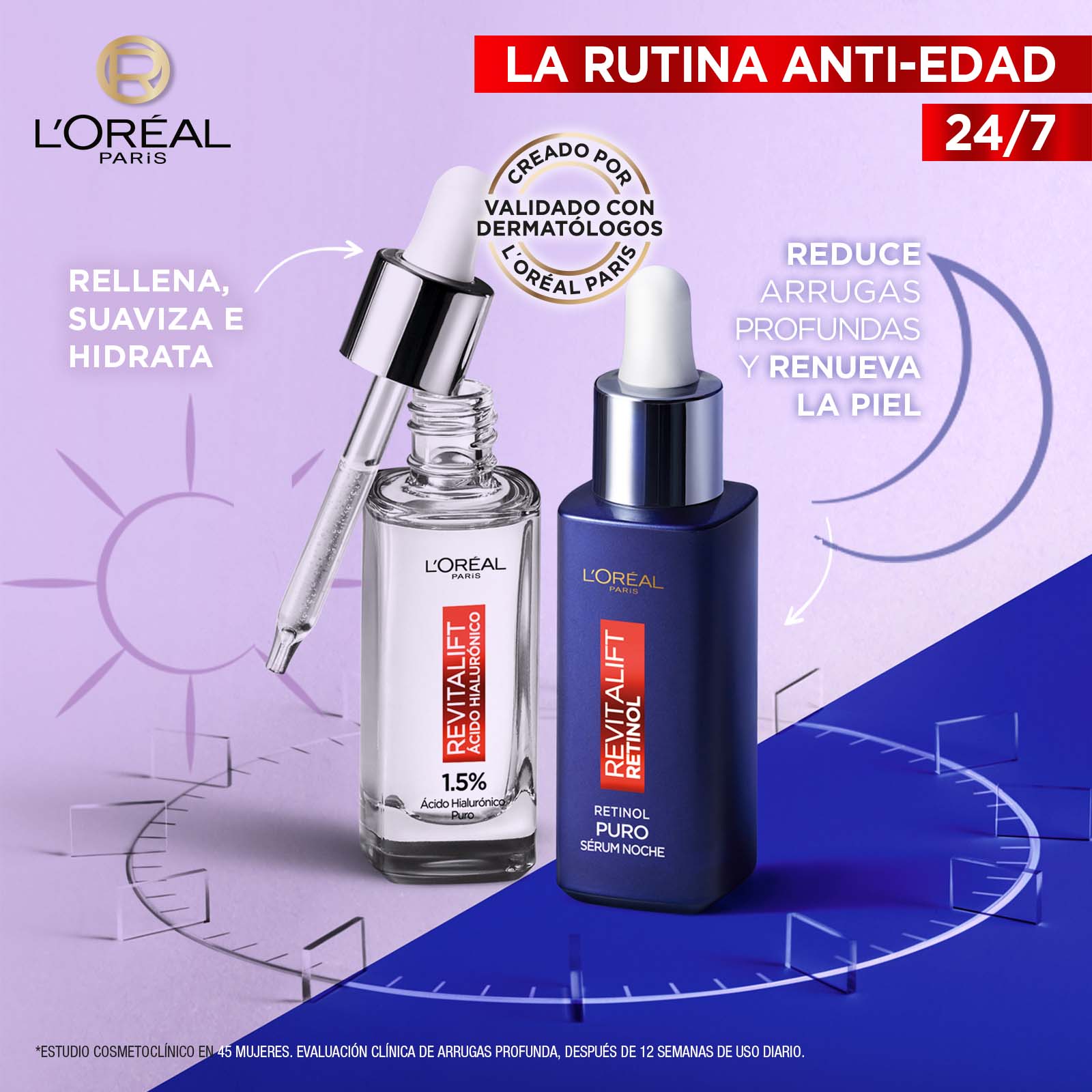 Kit LOreal Paris Serum Rostro Ácido Hialurónico + Serum Rostro Retinol img #3