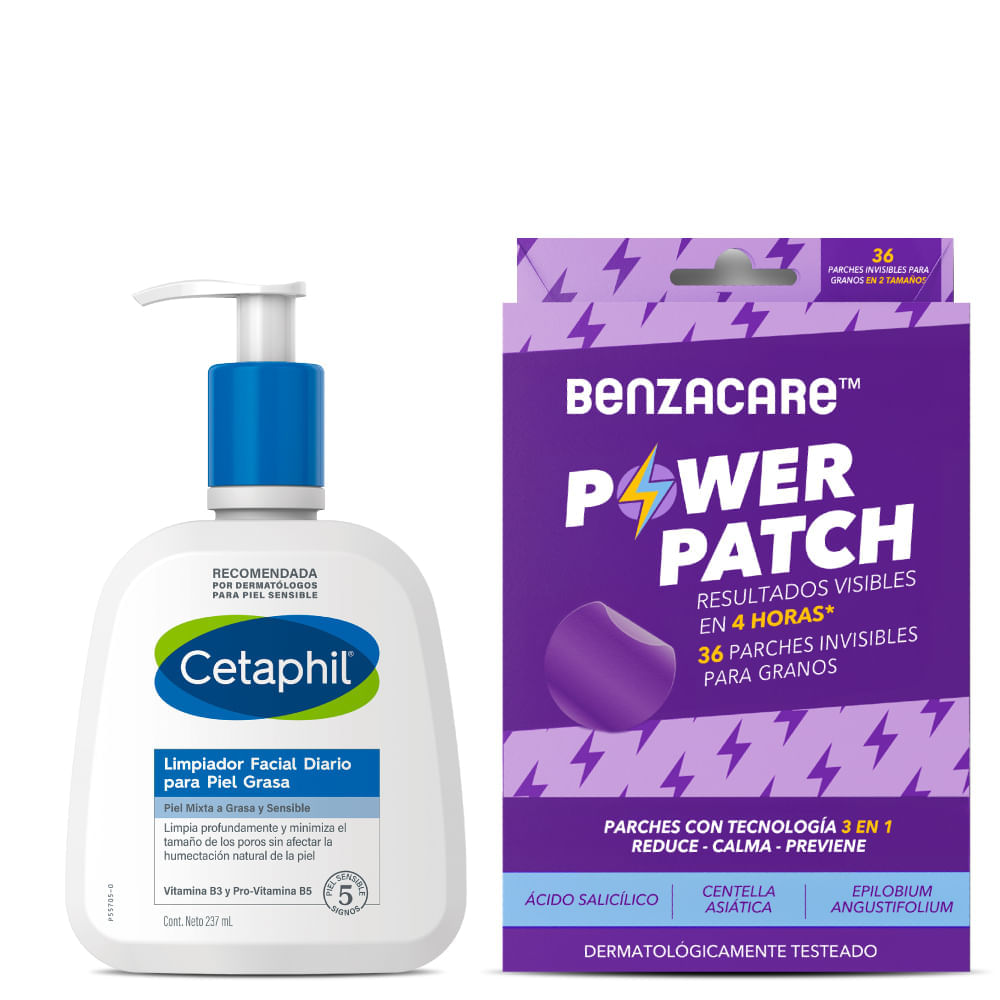 Kit Limpiador piel grasa 237ml + Parches Anti-Imperfecciones 36 uds - Cetaphil img #1