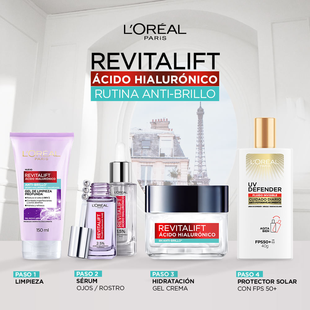 Gel Limpiador Anti oleosidad Ácido Hialurónico - LOréal Paris img #4