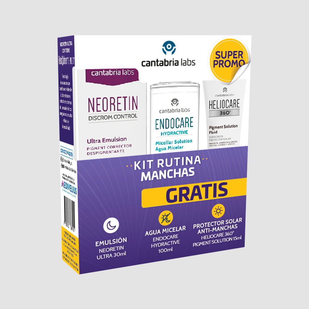 Kit Neoretin Ultra Emulsión 30ml + Gratis Hydractive Micelar 100 ml + Gratis Heliocare Pigment Solution 15 ml - Cantabria Labs img #5