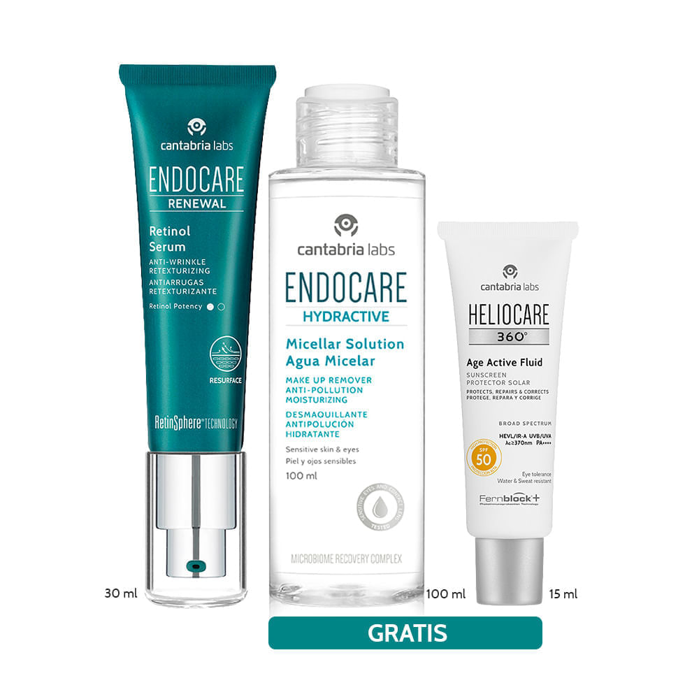 Kit Endocare Renewal 02% 30 ml + Gratis Hydractive Micelar 100 ml + Gratis Heliocare Age Active 15ml - Cantabria Labs img #2