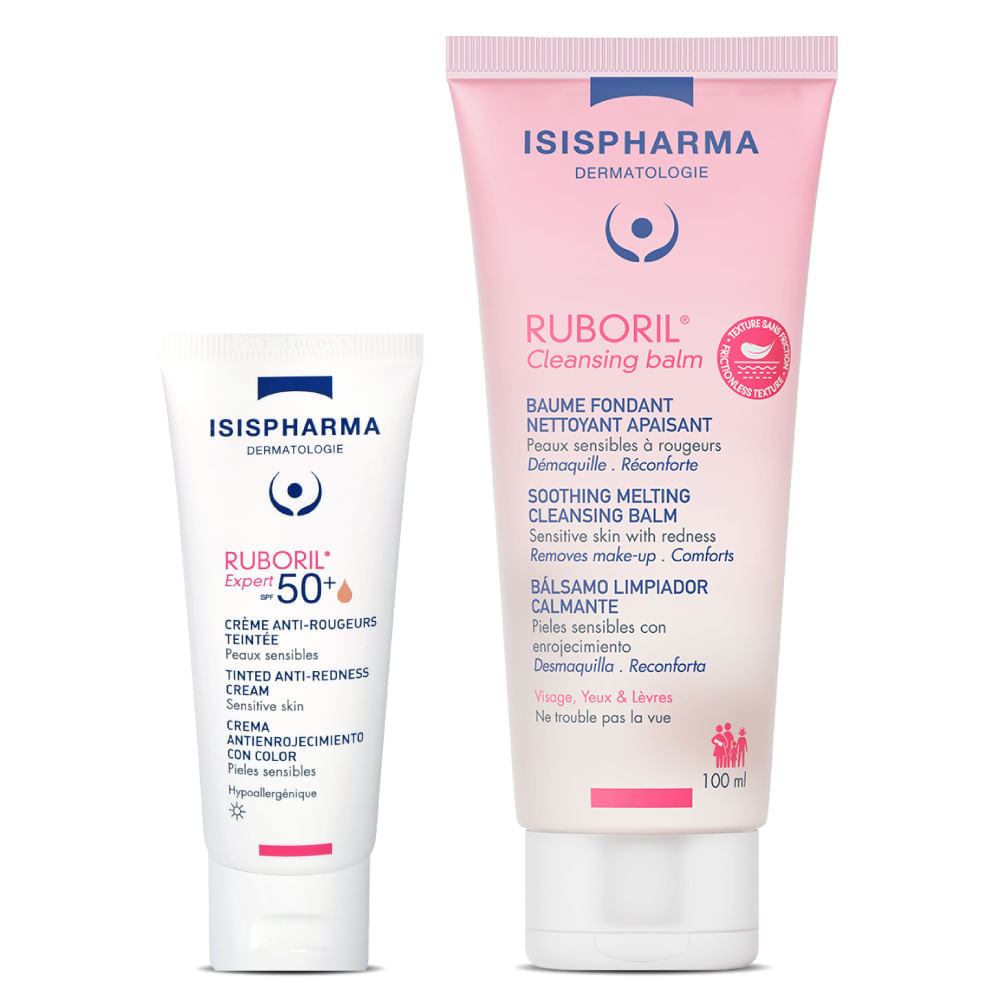 Kit Ruboril Expert Spf50+ 40 ml + Balsamo Fundente Ruboril Cleansing Balm limpiador  100 ml - Isispharma img #1