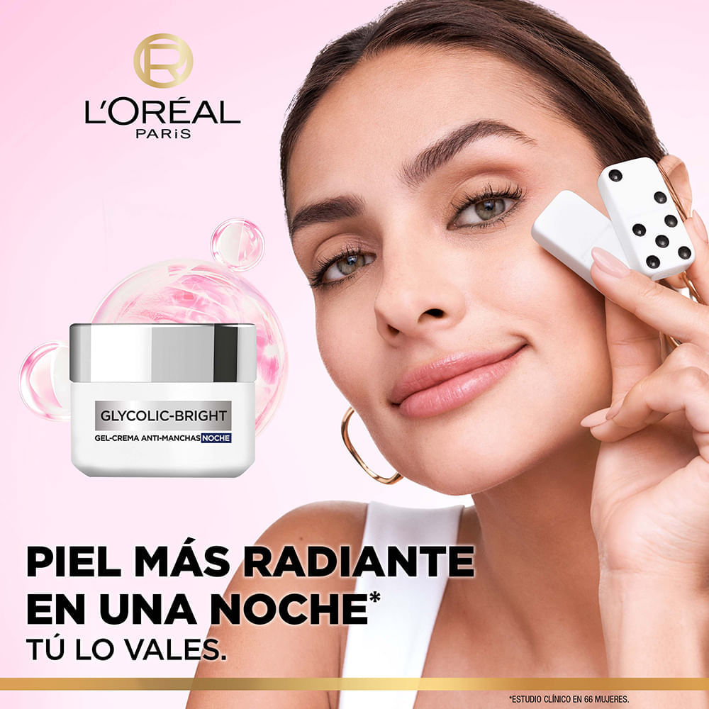 Crema Gel Hidratante Noche Antimanchas Glycolic Bright Ácido Glicólico y Niacinamida - LOréal Paris img #5