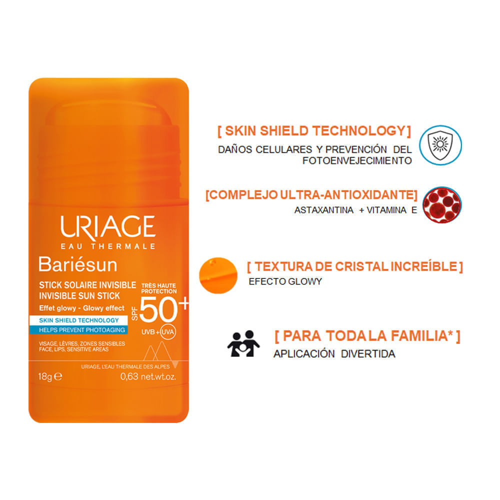 Bariesun Spf50+ Stick Invisible - Uriage img #2