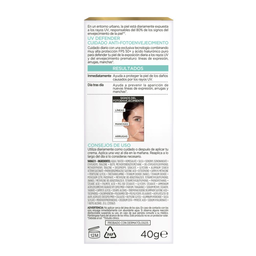 Protector Solar UV Defender Antibrillo sin Color FPS 50 - LOréal Paris img #2