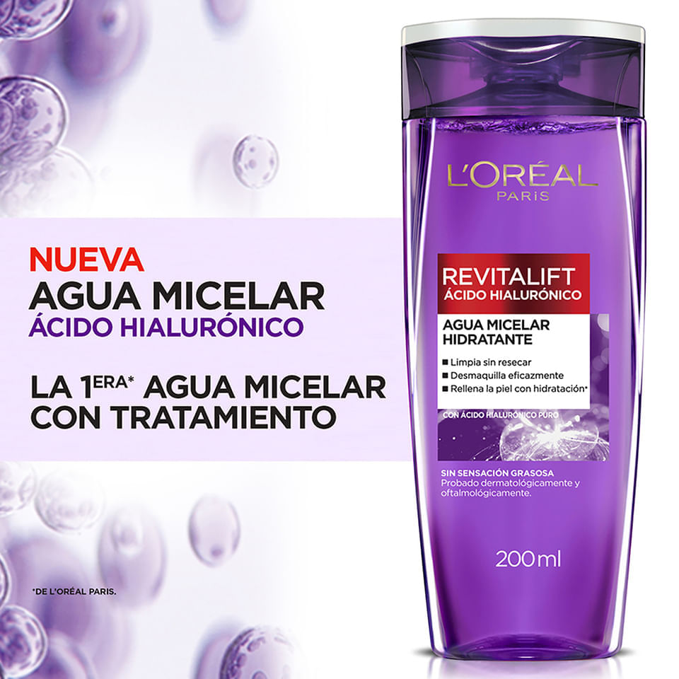Agua Micelar Hidratante Revitalift Ácido Hialurónico - LOréal Paris img #2