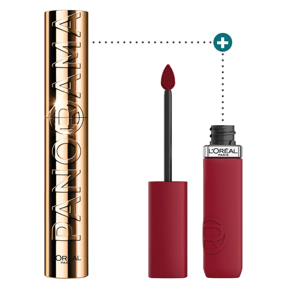 Kit Máscara Panorama A Prueba De Agua + Labial Le Matte Le Rouge L'Oréal Paris img #1