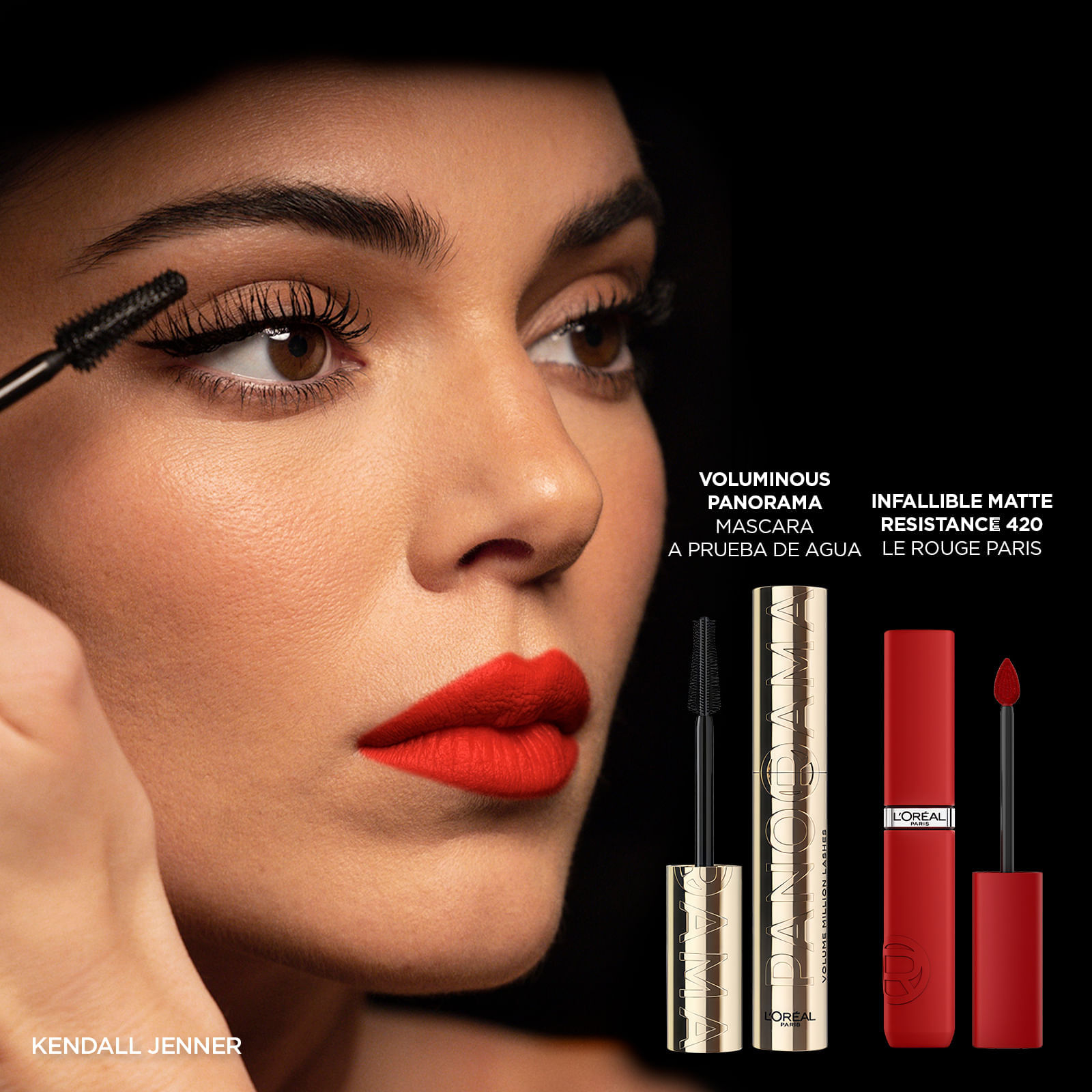 Kit Máscara Panorama A Prueba De Agua + Labial Le Matte Le Rouge L'Oréal Paris img #5