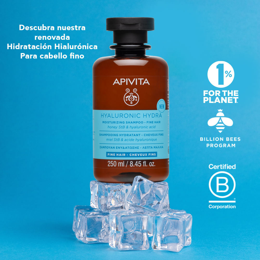 Shampoo Hyalu Hydra Fine Hair - Apivita 250ml img #5