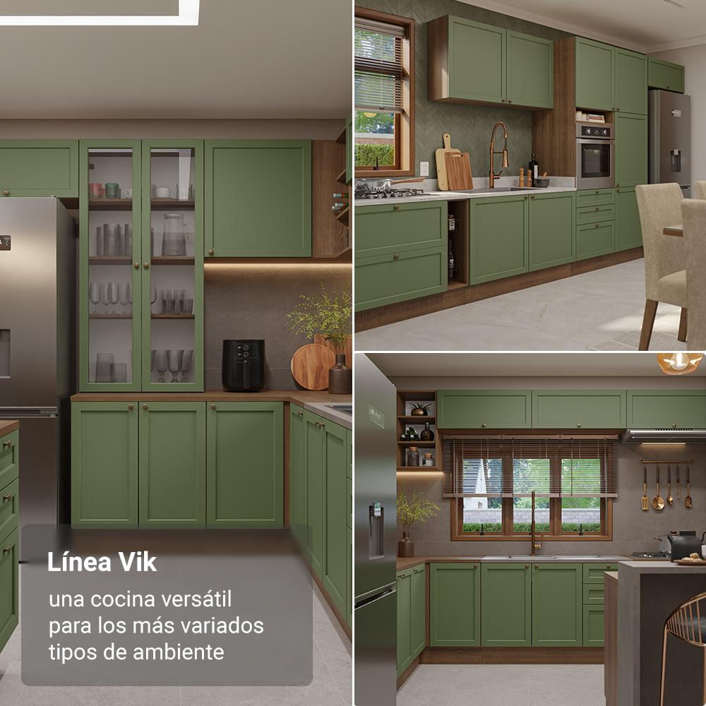 Mueble De Cocina Para Hornos Vik 60 Cm Marrón/Verde img #4