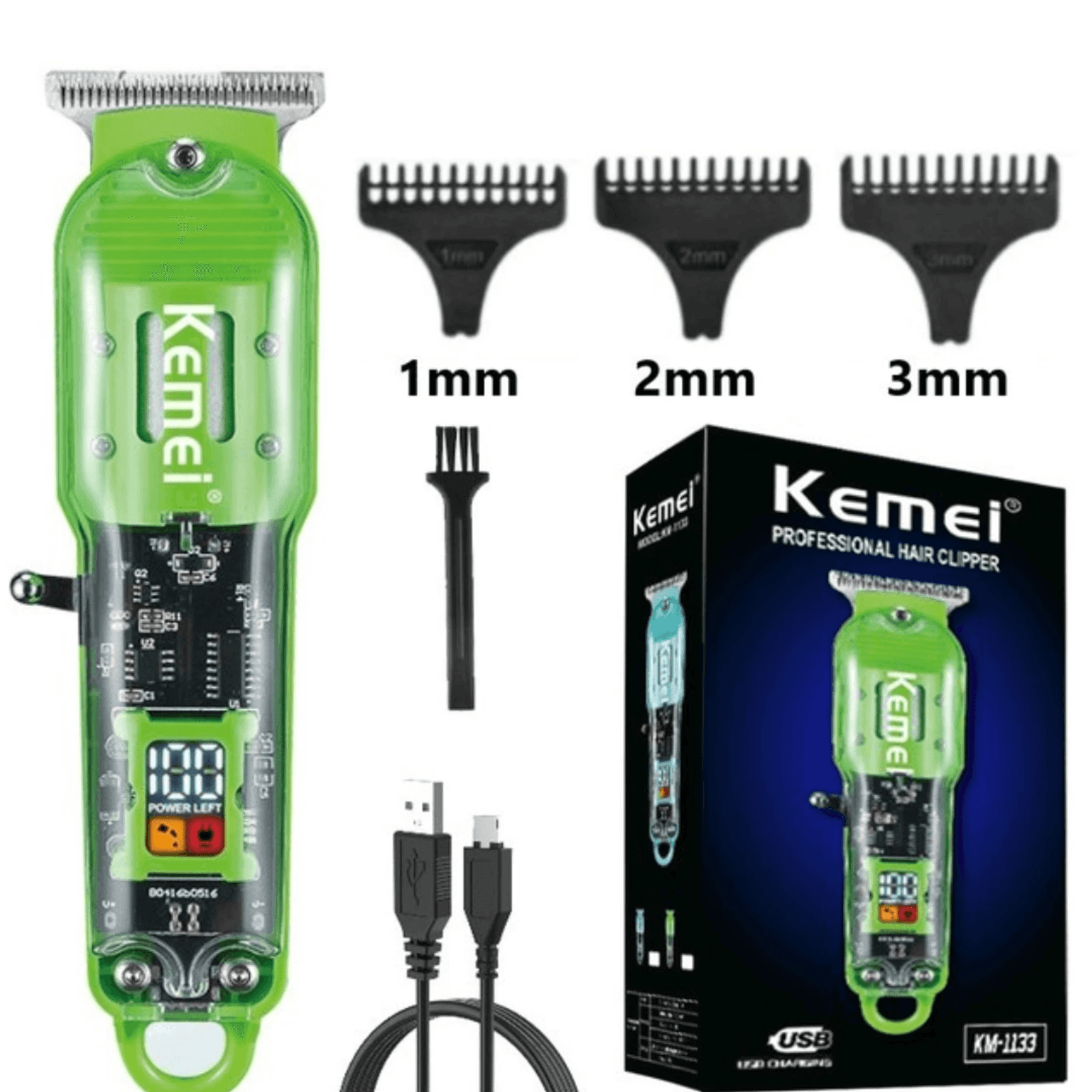 Máquina Cortadora Afeitadora Kemei Profesional Potente Recargable img #1