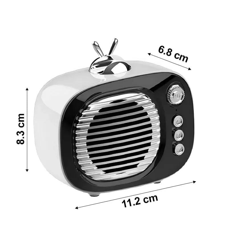 Parlante Bocina Radio Altavoz Retro Mini Tv Recargable Con Soporte Para Celular img #3