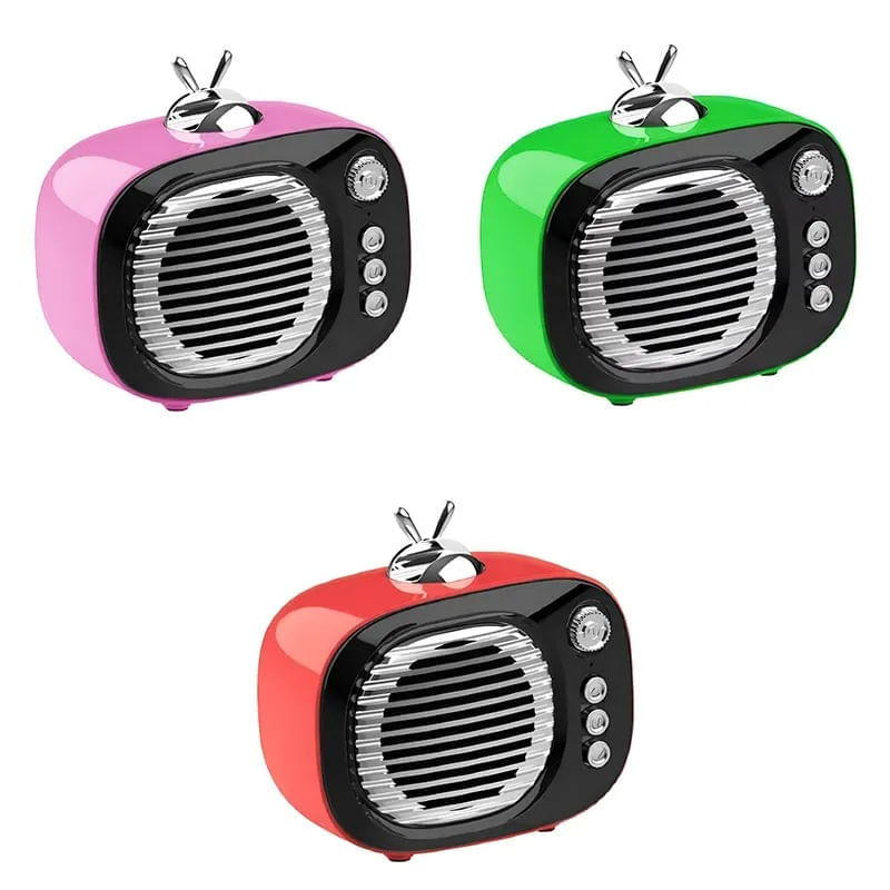 Parlante Bocina Radio Altavoz Retro Mini Tv Recargable Con Soporte Para Celular img #4