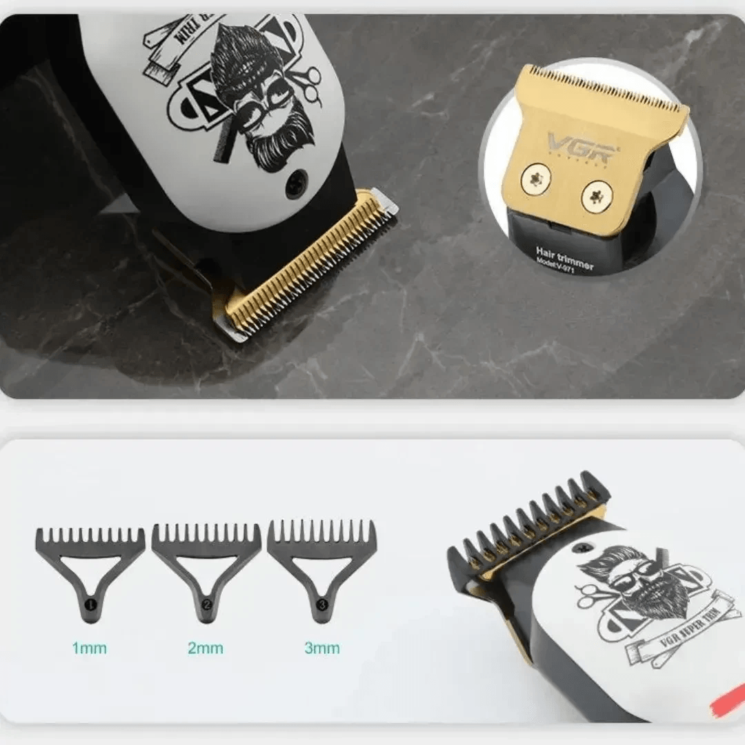 Maquina Cortadora De Cabello Afeitadora Barbera Profesional Recargable VGR 971 img #3