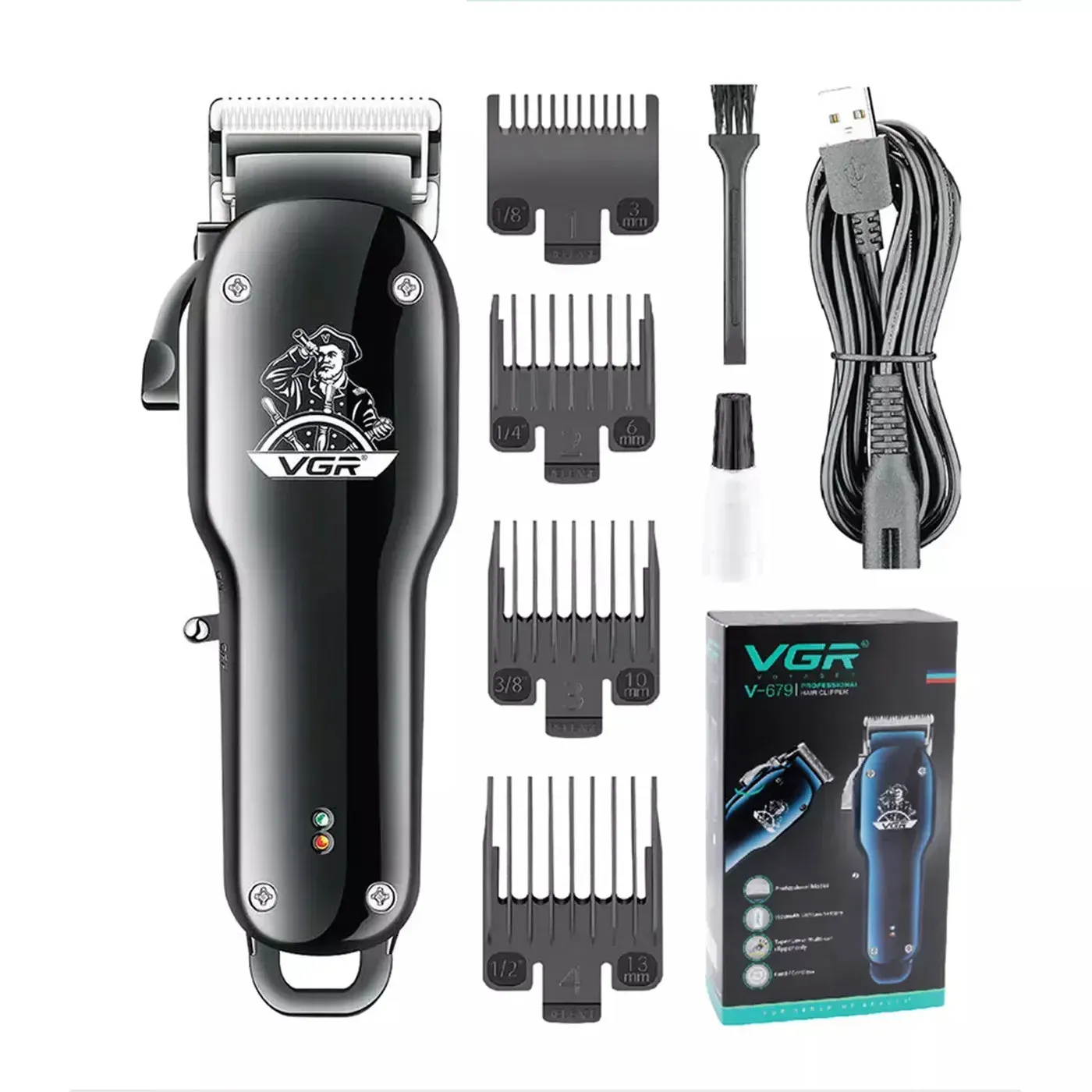 Máquina Cortadora Afeitadora De Cabello y Cuerpo Profesional Recargable VGR 679 img #1