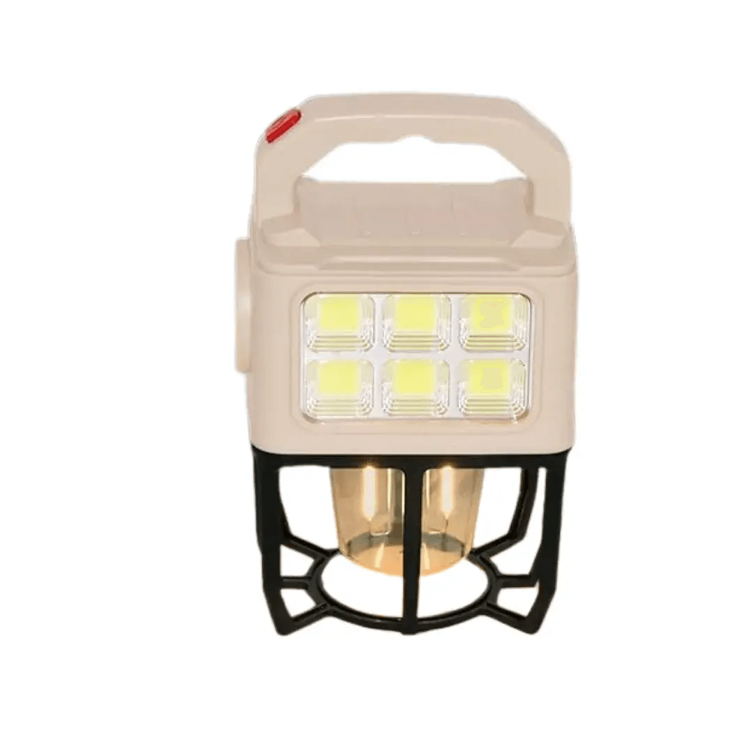 Lampara Solar Linterna Reflector De Camping 2 En 1 Con Canasta Protectora Recargable img #1