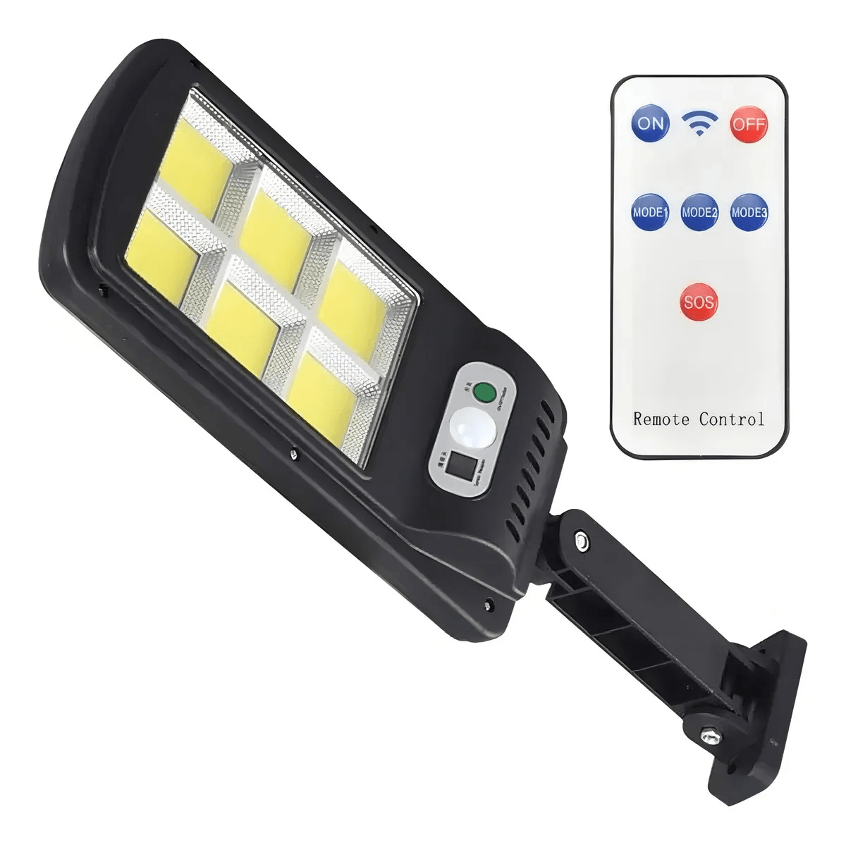 Reflector Lámpara Linterna Seguridad Con Panel Solar Exterior con Control y Sensor img #1