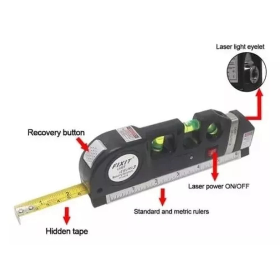 Herramienta De Nivelacion Laser 3 Modos Con Cinta Metrica img #3