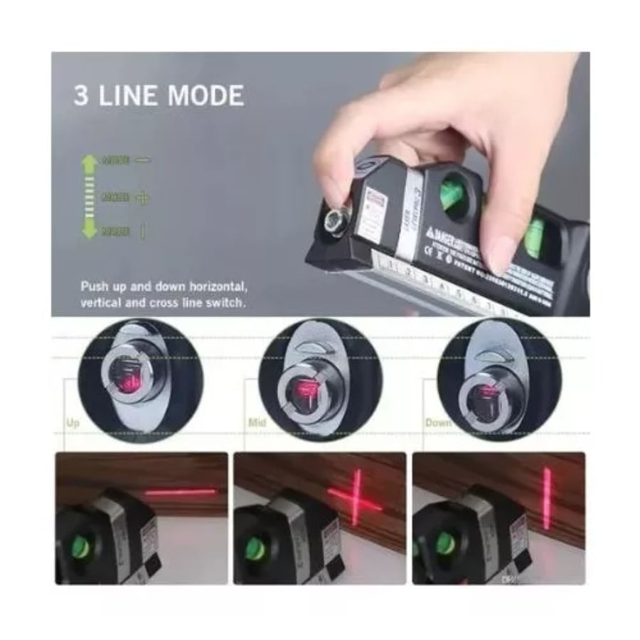 Herramienta De Nivelacion Laser 3 Modos Con Cinta Metrica img #4